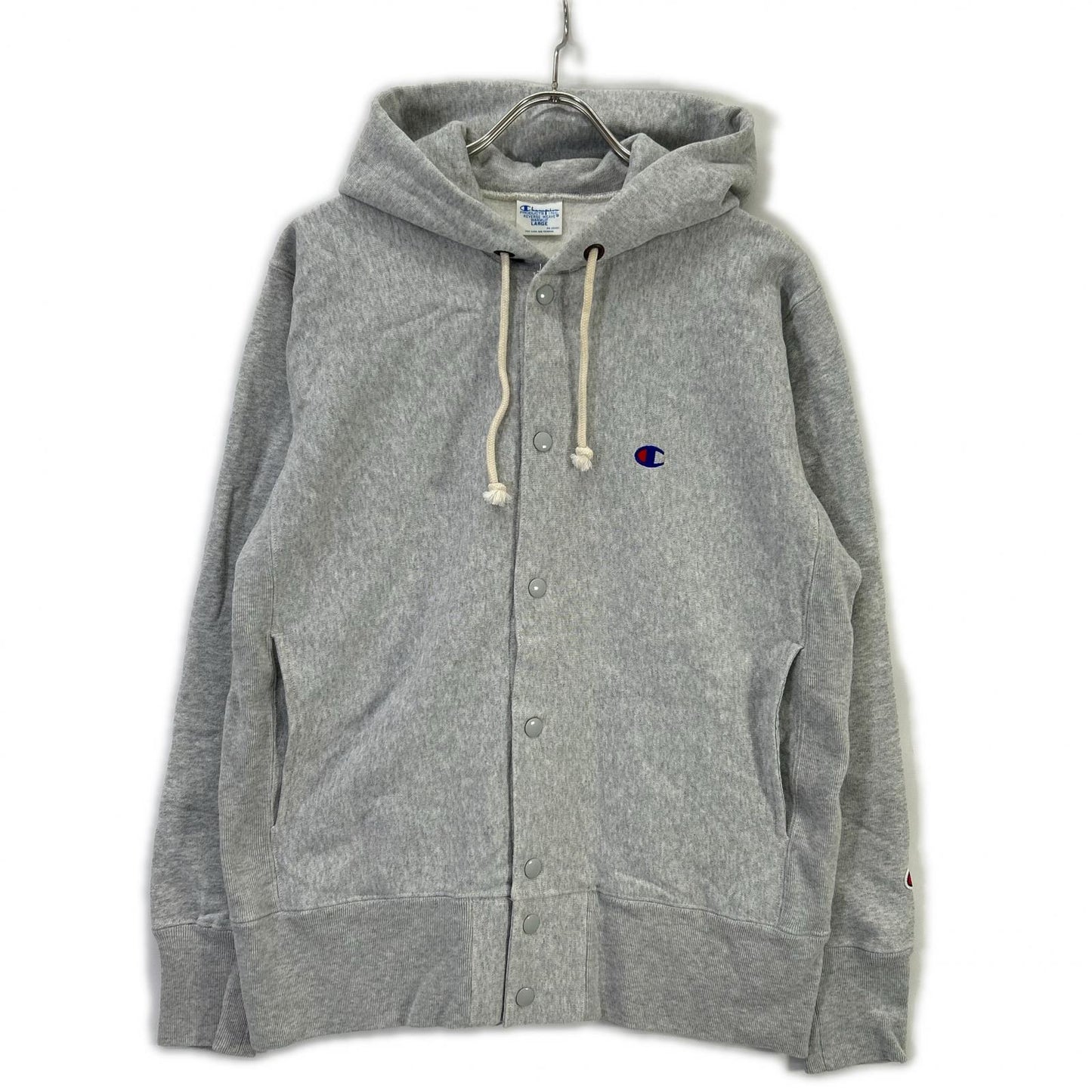 Champion チャンピオン C3-A120 グレー REVERSE WEAVE SNAP HOODED SWEATSHIRT スナップフーディ トップス