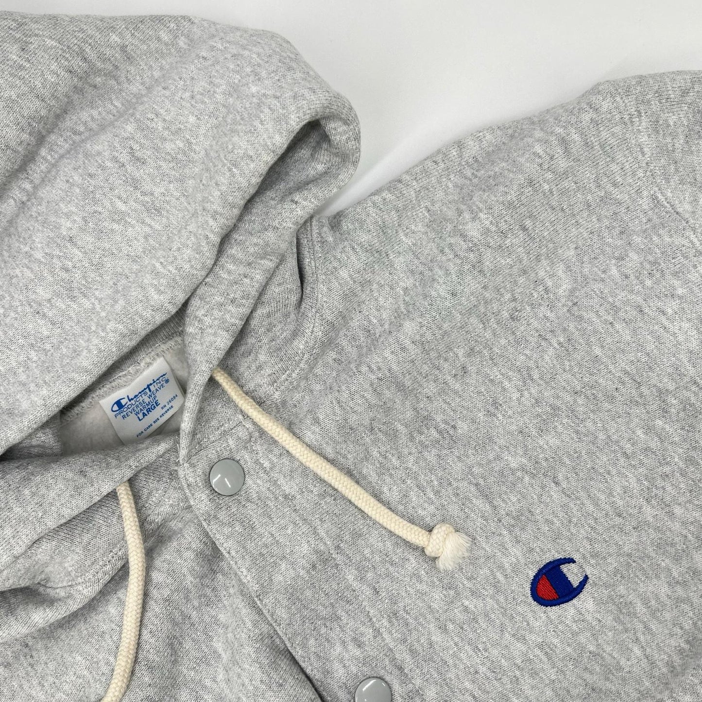 Champion チャンピオン C3-A120 グレー REVERSE WEAVE SNAP HOODED SWEATSHIRT スナップフーディ トップス
