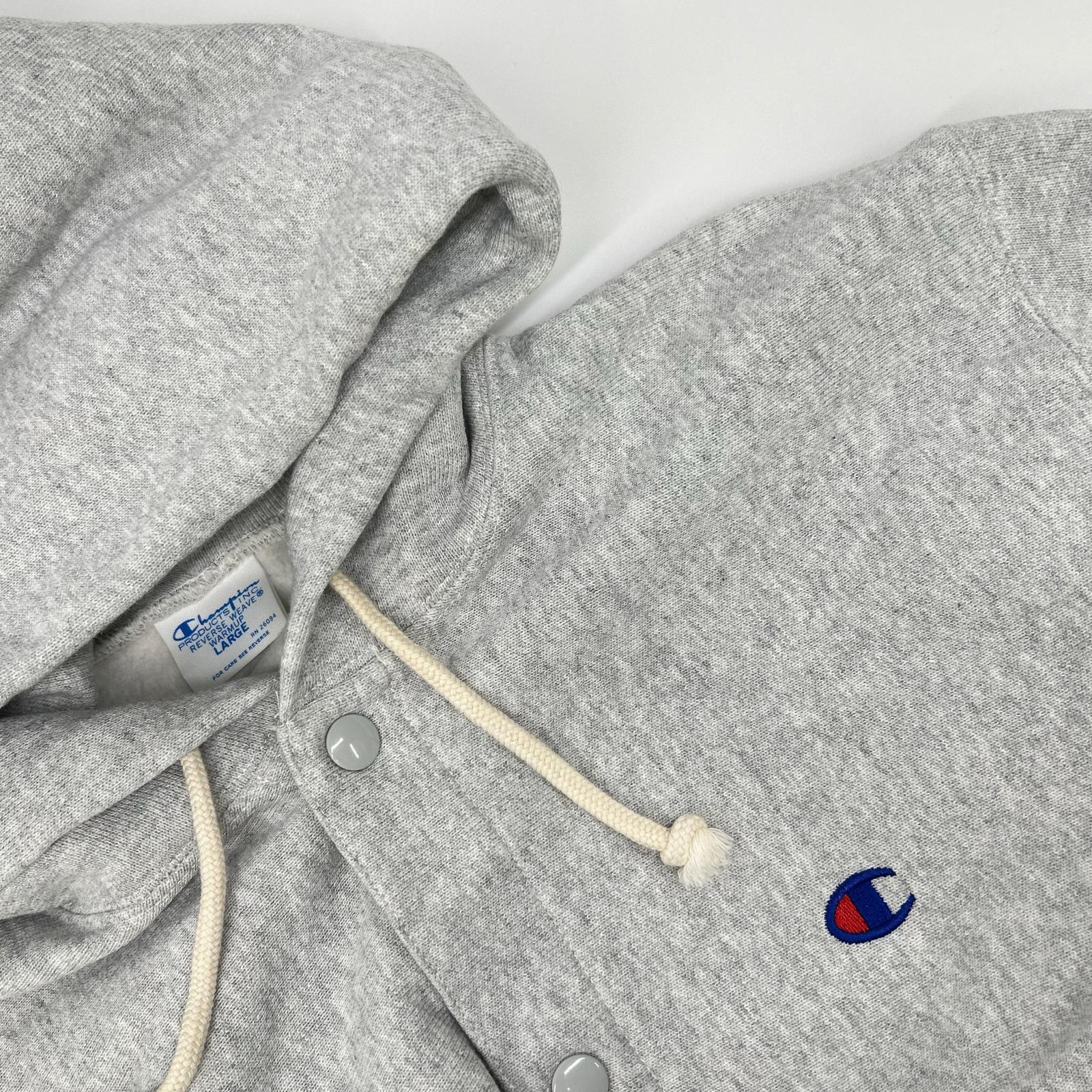 Champion チャンピオン C3-A120 グレー REVERSE WEAVE SNAP HOODED SWEATSHIRT スナップフーディ トップス