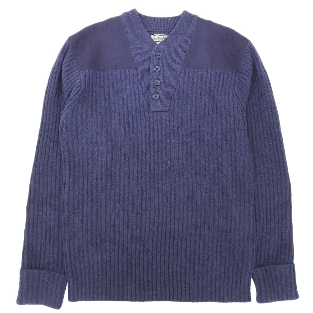 L.L.Bean エルエルビーン コマンドセーター メリノウール100% ヘンリーネックニット トップス メンズ ブルー M-REG 228198 トップス