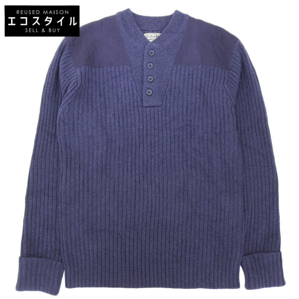 L.L.Bean エルエルビーン コマンドセーター メリノウール100% ヘンリーネックニット トップス メンズ ブルー M-REG 228198 トップス