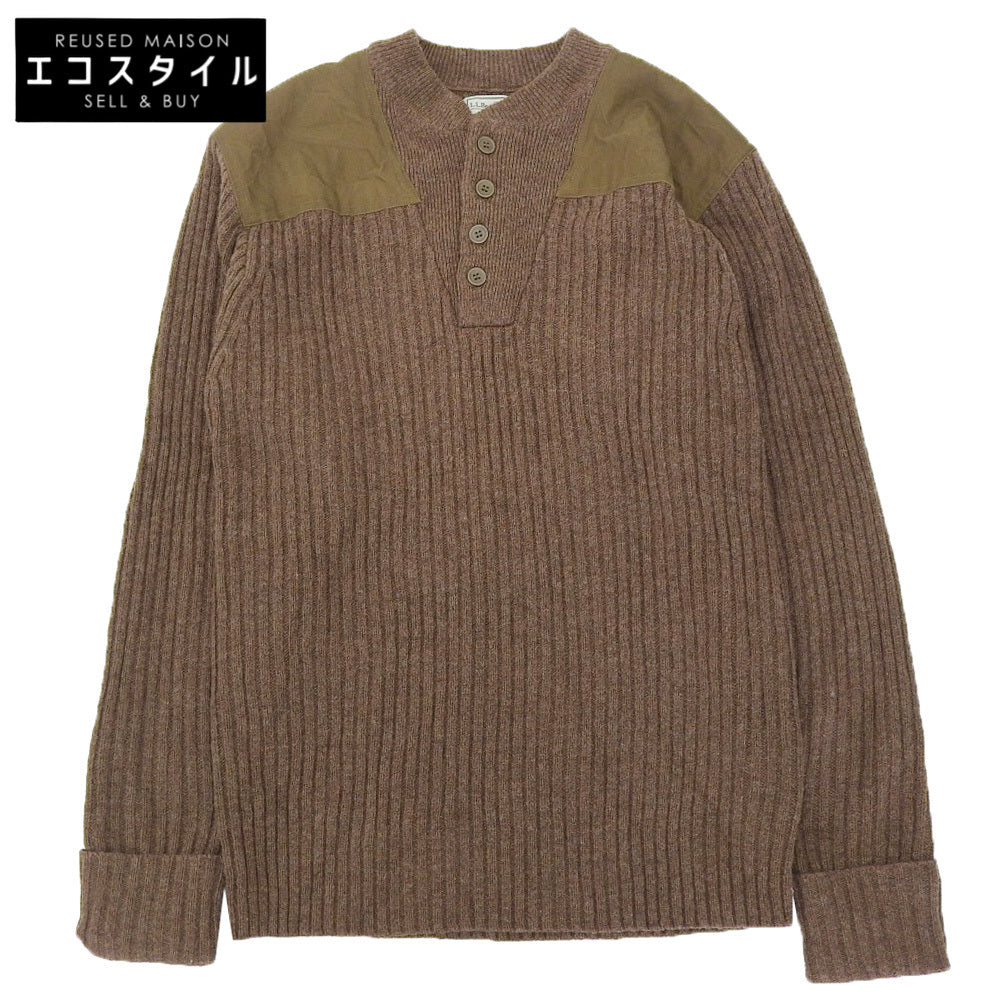 L.L.Bean エルエルビーン コマンドセーター メリノウール100% ヘンリーネックニット トップス メンズ ブラウン M-REG 228198 トップス