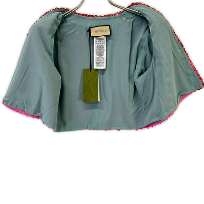 GUCCI グッチ 653449 XKBTI ピンク ラメスパンコール メタリックシーケンスジャケット ジャケット