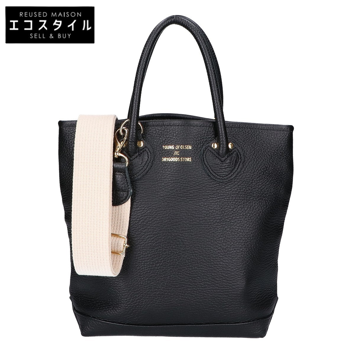 YOUNG＆OLSEN ヤングアンドオルセン EMBOSSED LEATHER HAVERSAC シボレザー 2WAYショルダー ハンドバッグ