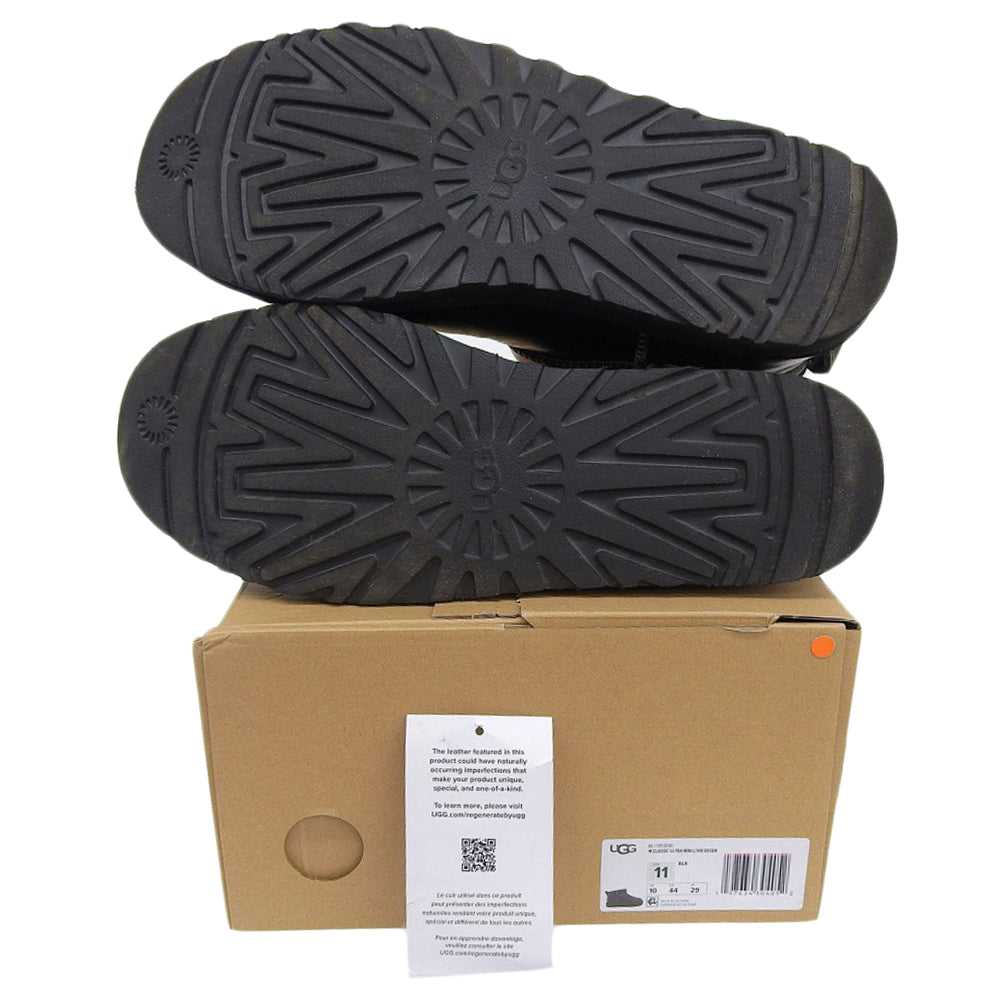 UGG アグ Classic Ultra Mini LTHR Regen リゲンブーツ シューズ メンズ レザー ブラック 29cm 1158191 シューズ