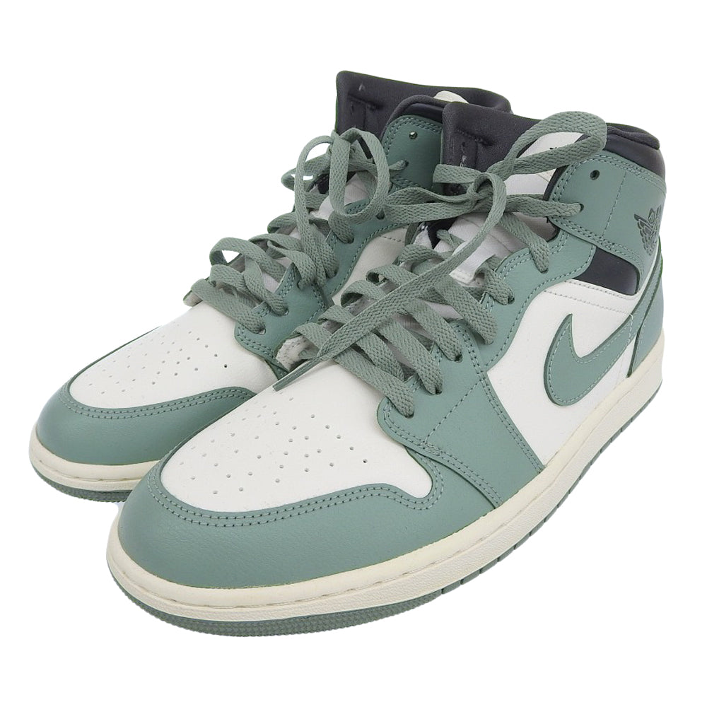 NIKE Nike Like New JADE SMOKE Green AIR JORDAN 1 MID Shoes Men's Sail/Jade Smoke 29cm BQ6472-130 Shoes
