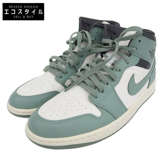 NIKE ナイキ 新品同様 JADE SMOKE グリーン AIR JORDAN 1 MID シューズ メンズ セイル/ジェイドスモーク 29cm BQ6472-130 シューズ