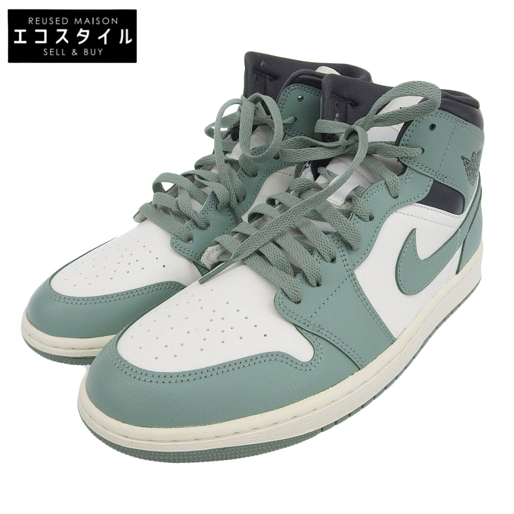 NIKE Nike Like New JADE SMOKE Green AIR JORDAN 1 MID Shoes Men's Sail/Jade Smoke 29cm BQ6472-130 Shoes