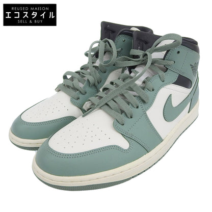 NIKE Nike Like New JADE SMOKE Green AIR JORDAN 1 MID Shoes Men's Sail/Jade Smoke 29cm BQ6472-130 Shoes