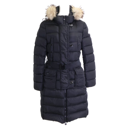 MONCLER Moncler GENEVRIER Genévrier belted hooded down coat with fur