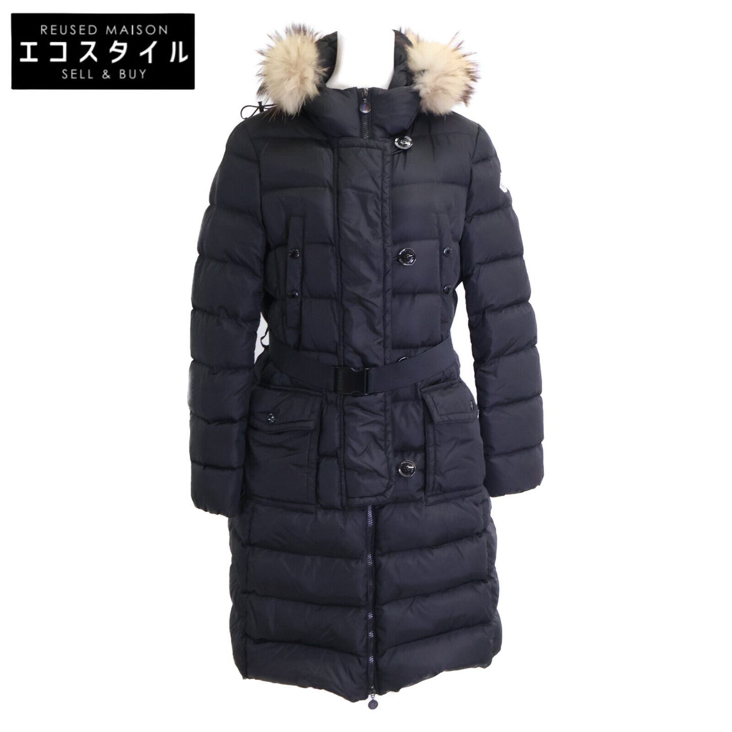 MONCLER Moncler GENEVRIER Genévrier belted hooded down coat with fur
