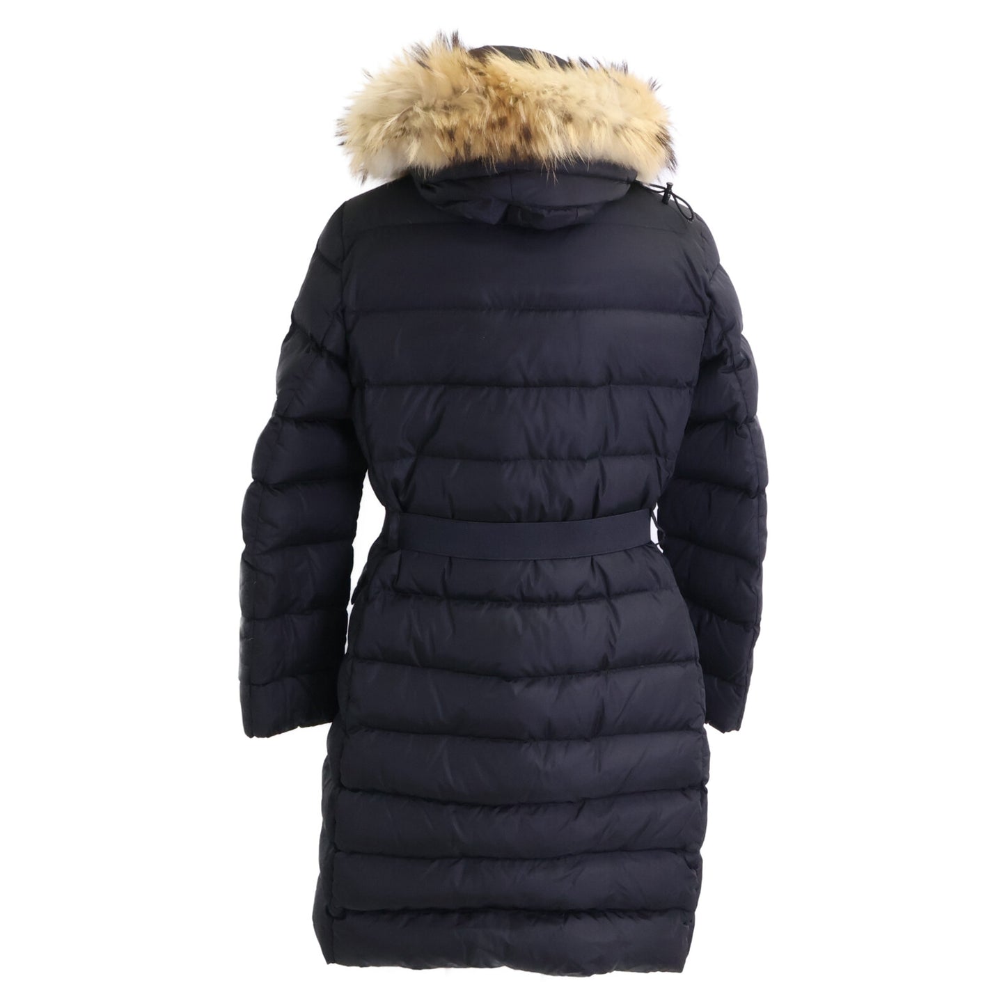 MONCLER Moncler GENEVRIER Genévrier belted hooded down coat with fur