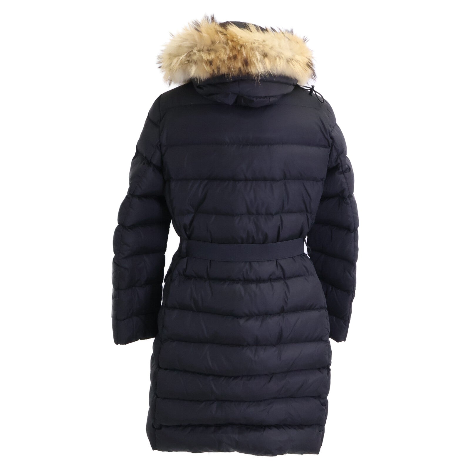 MONCLER Moncler GENEVRIER Genévrier belted hooded down coat with fur