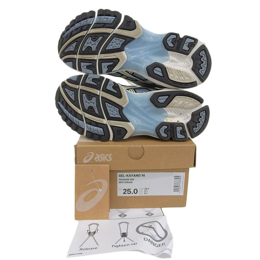 asics アシックス 美品 Gel Kayano 14 Unlimited Pack Mist Cream　シューズ メンズ ホワイト×ブルー×ブラック 25.0cm シューズ