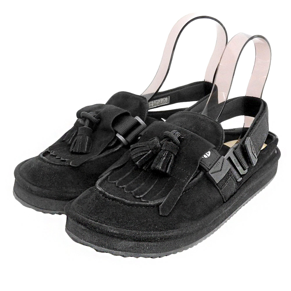SHAKA シャカ モック ミュール タッセル スエード MOC MULE TASSEL SUEDE ミュールサンダル シューズ メンズ ブラック 27cm シューズ