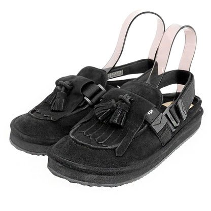SHAKA シャカ モック ミュール タッセル スエード MOC MULE TASSEL SUEDE ミュールサンダル シューズ メンズ ブラック 27cm シューズ