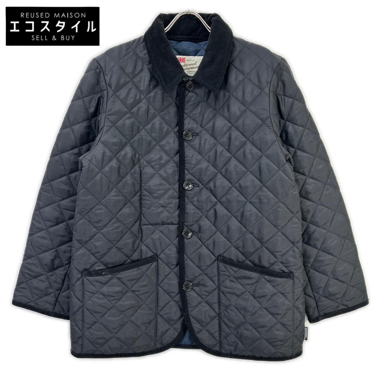TRADITIONAL WEATHERWEAR トラディショナルウェザーウェア G232APQCO0326AA Black Corduroy-Collar Quilted Jacket Jacket