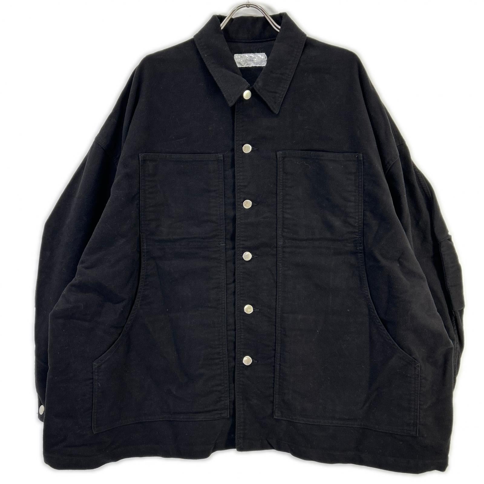 FOLL フォル 24年製 24-011-684-0006-3-0 ブラック cocoon moleskin ユーティリティ ジャケット ジャケット