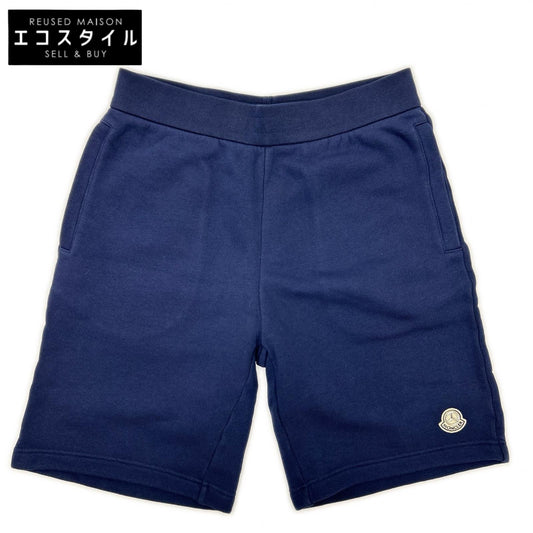 MONCLER [GENIUS] x MERCEDES-BENZ BY NIGO 25SS Navy/yellow cotton logo-embroidered sweat shorts