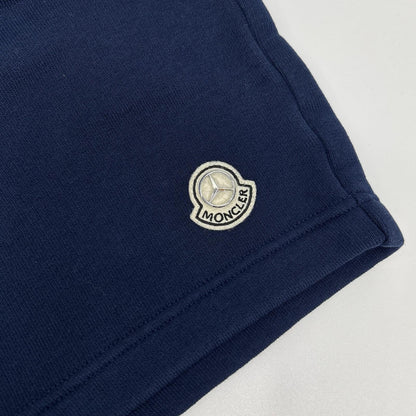 MONCLER モンクレール 【GENIUS】×MERCEDES-BENZ BY NIGO 25SS SHORTS ネイビー×イエロー コットン ロゴ刺繍 スウェットショーツ ボトムス