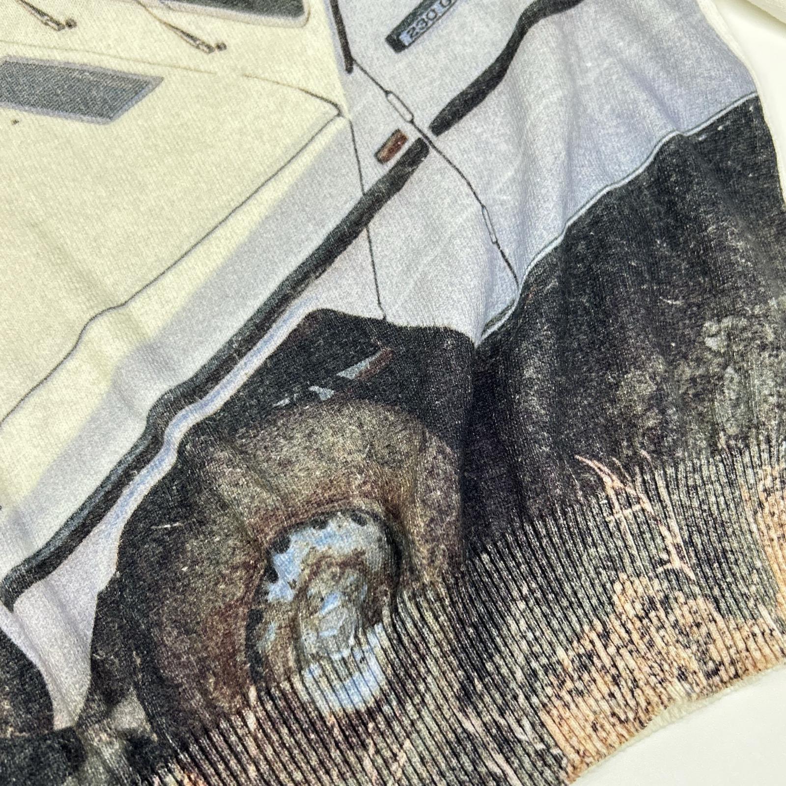MONCLER モンクレール 【GENIUS】×MERCEDES-BENZ BY NIGO 25SS GIROCOLLO TRICOT ホワイト アーカイブフォトプリント コットンニットプルオーバー トップス