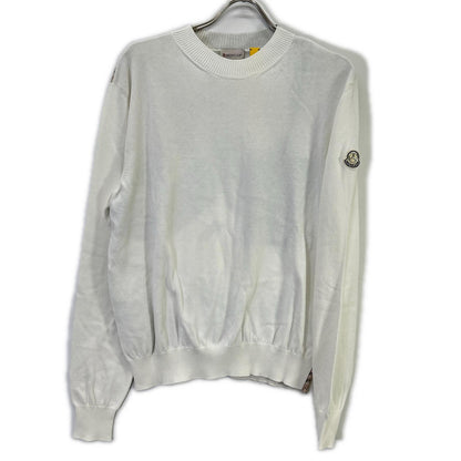 MONCLER モンクレール 【GENIUS】×MERCEDES-BENZ BY NIGO 25SS GIROCOLLO TRICOT ホワイト アーカイブフォトプリント コットンニットプルオーバー トップス