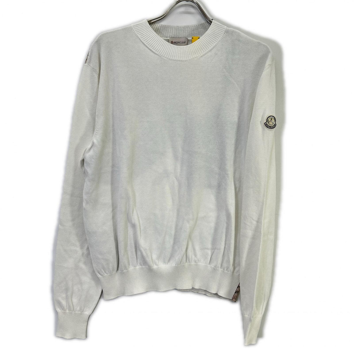 MONCLER モンクレール 【GENIUS】×MERCEDES-BENZ BY NIGO 25SS GIROCOLLO TRICOT ホワイト アーカイブフォトプリント コットンニットプルオーバー トップス