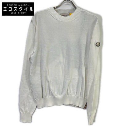 MONCLER モンクレール 【GENIUS】×MERCEDES-BENZ BY NIGO 25SS GIROCOLLO TRICOT ホワイト アーカイブフォトプリント コットンニットプルオーバー トップス