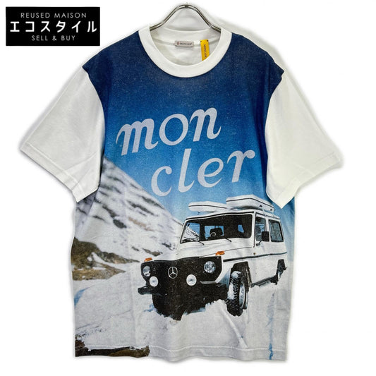 MONCLER [GENIUS] × MERCEDES-BENZ BY NIGO 25SS SS T-SHIRT White Cotton Archive Photo-Print T-Shirt