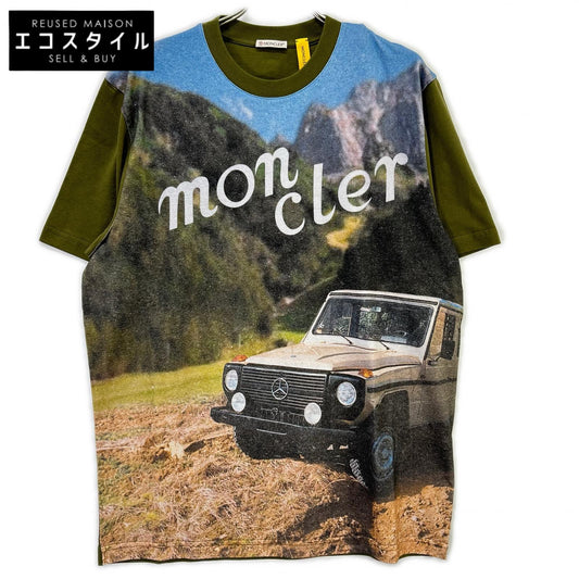 MONCLER [GENIUS] × MERCEDES-BENZ BY NIGO 25SS SS T-SHIRT Khaki Cotton Archive Photo-Print T-Shirt