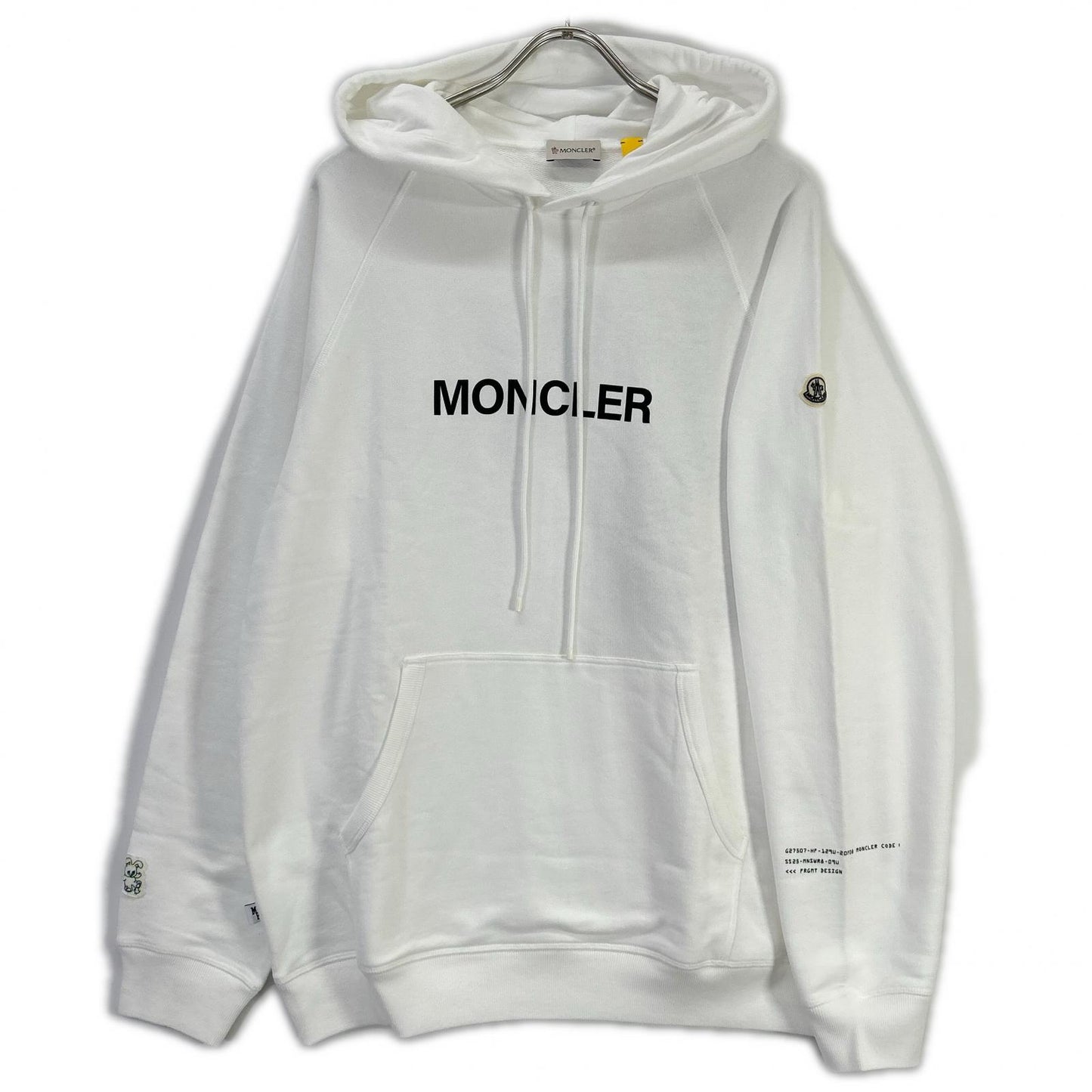 MONCLER モンクレール 【GENIUS】×FRAGMENT HIROSHI FUJIWARA 25SS HOODIE ホワイト コットン ロゴプリントスウェットフーディプルオーバー トップス