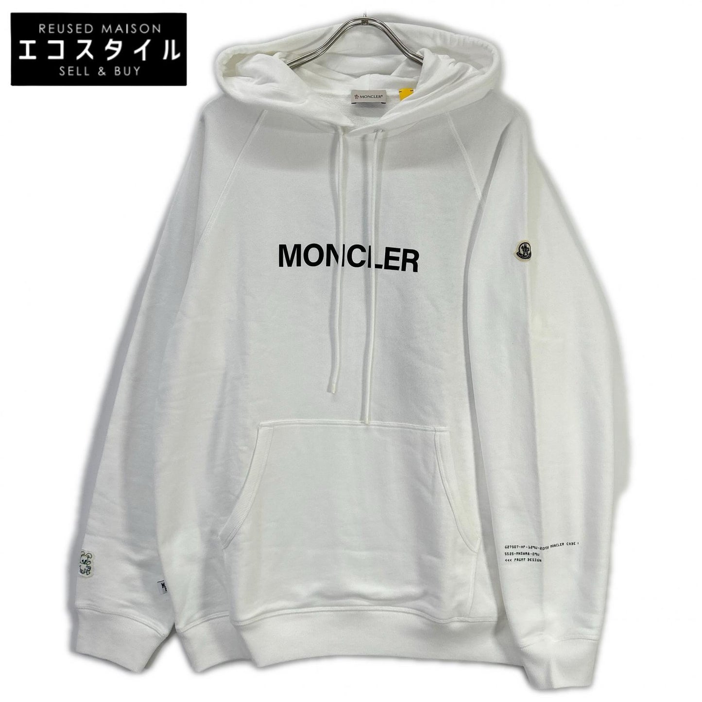 MONCLER モンクレール 【GENIUS】×FRAGMENT HIROSHI FUJIWARA 25SS HOODIE ホワイト コットン ロゴプリントスウェットフーディプルオーバー トップス