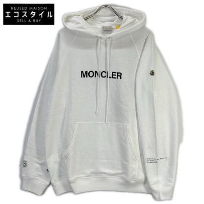 MONCLER モンクレール 【GENIUS】×FRAGMENT HIROSHI FUJIWARA 25SS HOODIE ホワイト コットン ロゴプリントスウェットフーディプルオーバー トップス