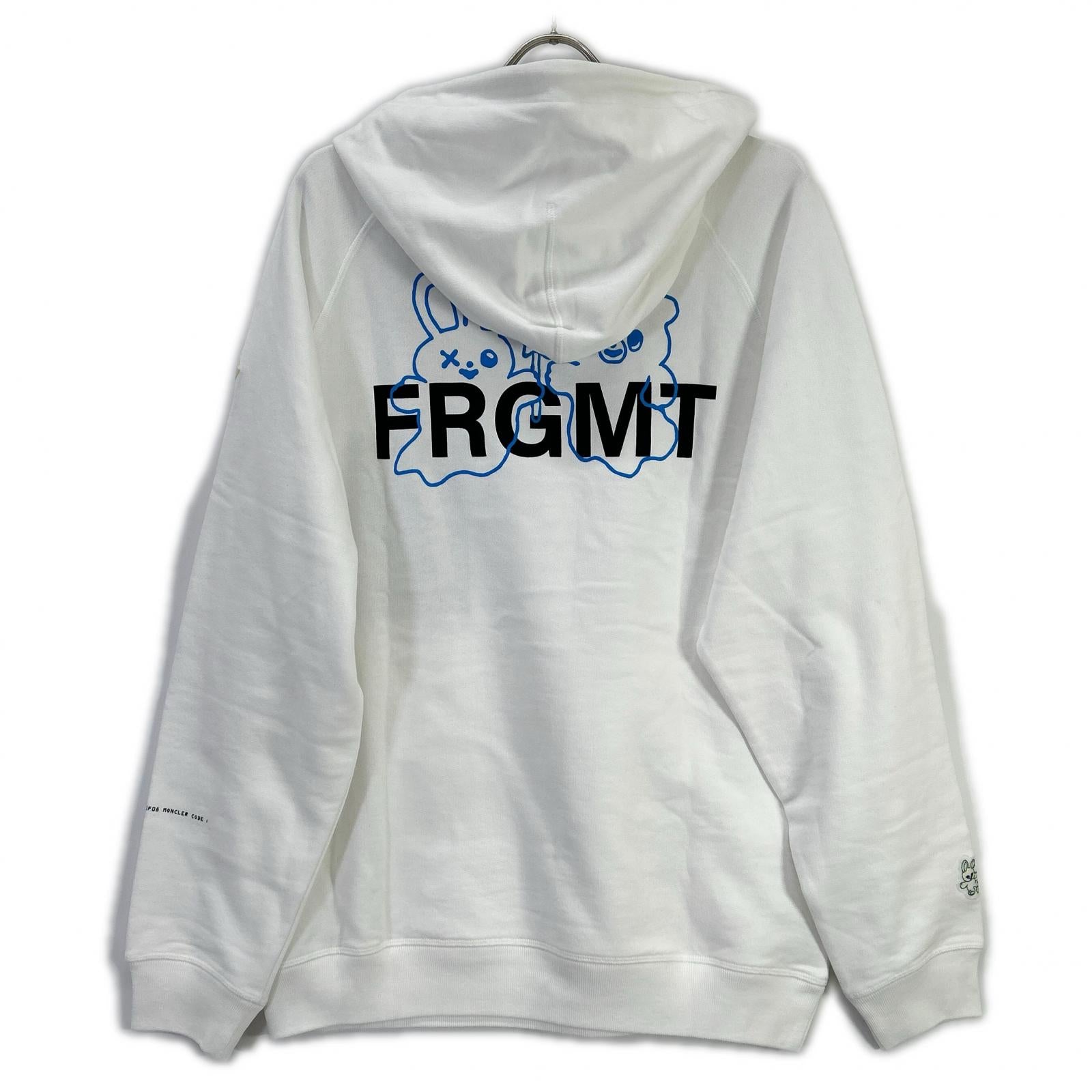 MONCLER モンクレール 【GENIUS】×FRAGMENT HIROSHI FUJIWARA 25SS HOODIE ホワイト コットン ロゴプリントスウェットフーディプルオーバー トップス