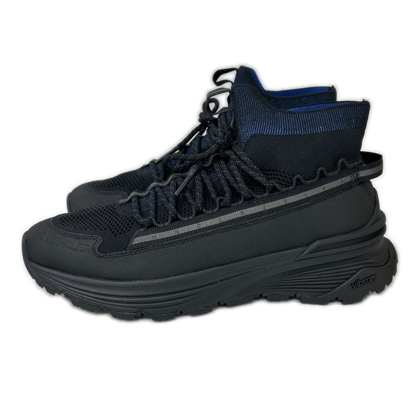 MONCLER モンクレール 【新品同様】23SS MONTE RUNNER ナイロンニット/キャンバス ヴィブラムソール ハイトップ スニーカー シューズ
