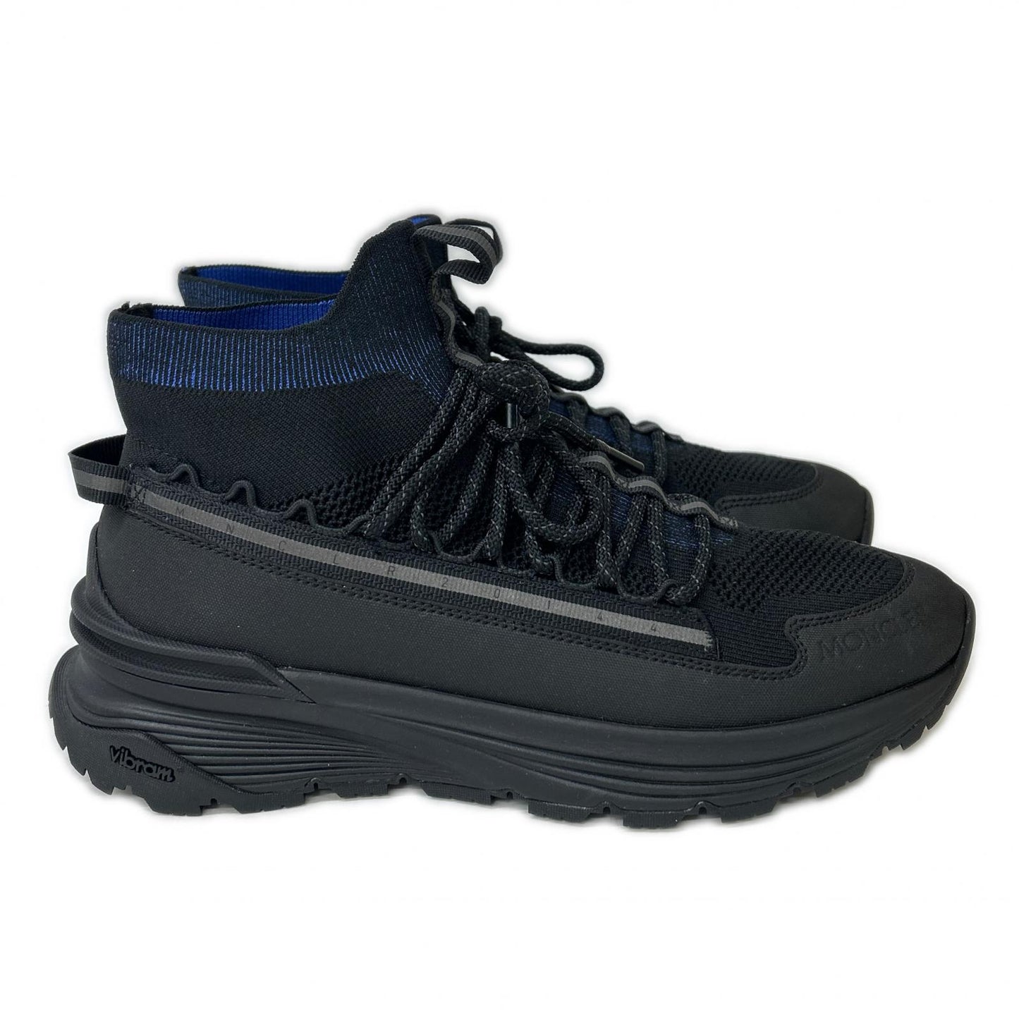 MONCLER モンクレール 【新品同様】23SS MONTE RUNNER ナイロンニット/キャンバス ヴィブラムソール ハイトップ スニーカー シューズ
