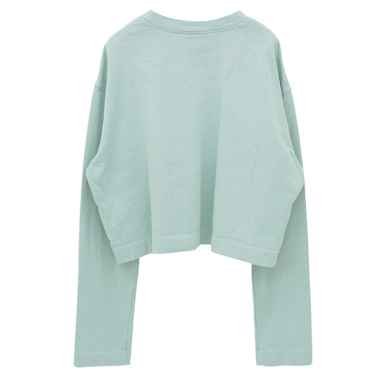 ACNE STUDIOS アクネ ストゥディオズ エンボスロゴ クロップドスウェットシャツ コットン トップス レディース ライトグリーン S トップス