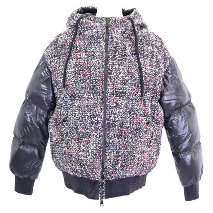 MONCLER モンクレール 美品 RUNIO/ルニオ ウール x ナイロン ツイード切替 フーデッドダウンジャケット ジャケット