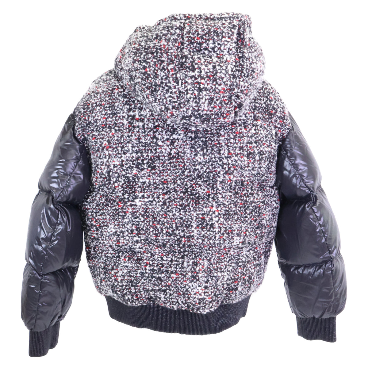 MONCLER モンクレール 美品 RUNIO/ルニオ ウール x ナイロン ツイード切替 フーデッドダウンジャケット ジャケット