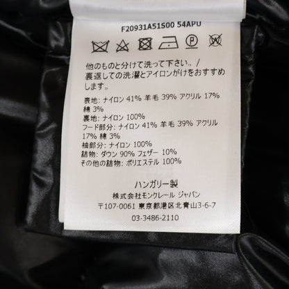 MONCLER モンクレール 美品 RUNIO/ルニオ ウール x ナイロン ツイード切替 フーデッドダウンジャケット ジャケット