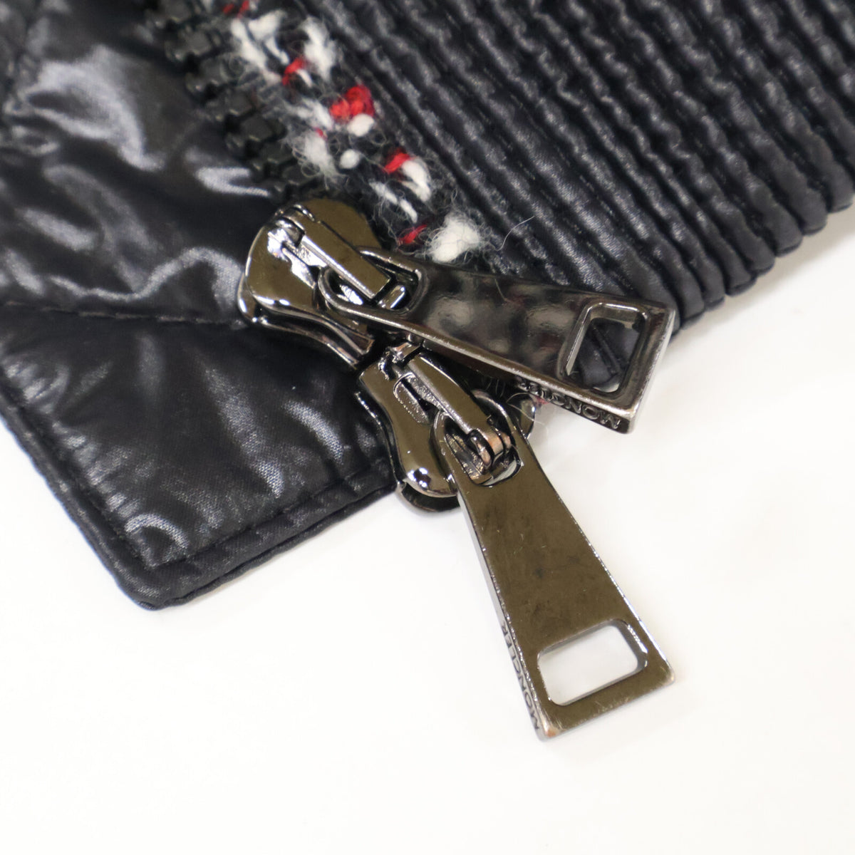 MONCLER モンクレール 美品 RUNIO/ルニオ ウール x ナイロン ツイード切替 フーデッドダウンジャケット ジャケット