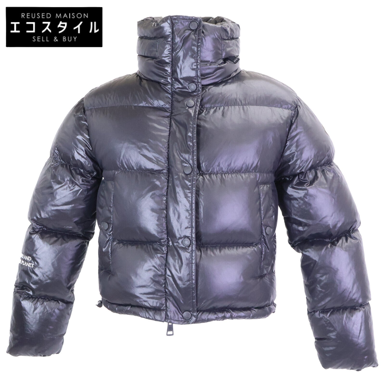 MONCLER モンクレール 新品同様 BORN TO PROTECT DAMGAN リサイクルナイロン バックレタリング ショートダウンジャケット ジャケット