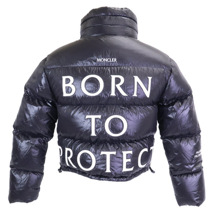 MONCLER モンクレール 新品同様 BORN TO PROTECT DAMGAN リサイクルナイロン バックレタリング ショートダウンジャケット ジャケット