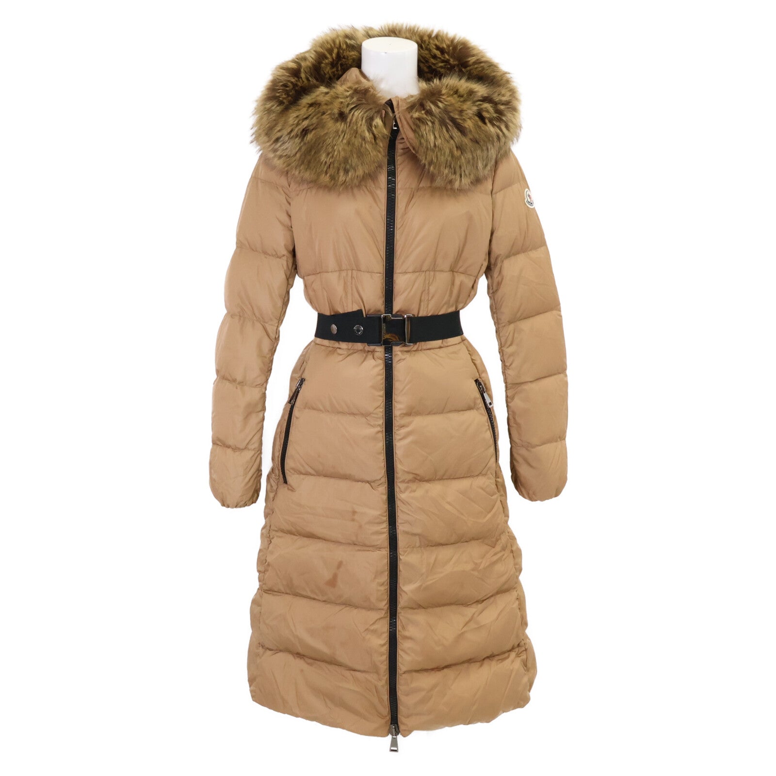 MONCLER モンクレール BOUCAGE ボカージョ ベルト付 フェイクファーフーディダウン コート