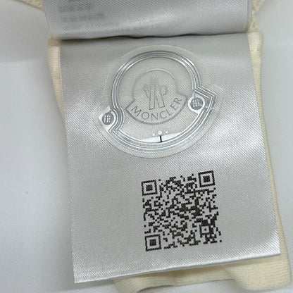MONCLER モンクレール 25SS FELPA アイボリー×ネイビー コットン ロゴ刺繍 クルーネックスウェットプルオーバー トップス
