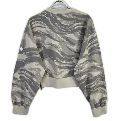 MONCLER モンクレール 【GENIUS】×HYKE 22AW SWEATSHIRT グレー コットン ジップスリーブ ウェーブグラデーション クロップドスウェットプルオーバー トップス