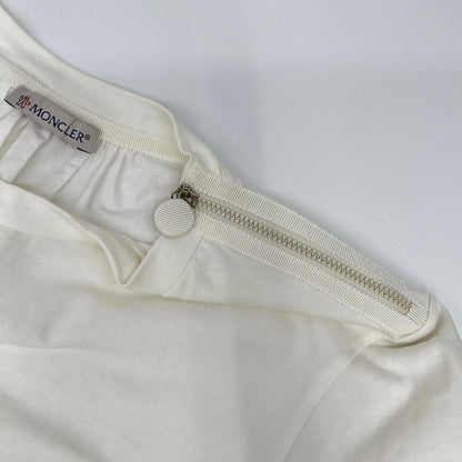 MONCLER モンクレール 17年製 MAGLIA ホワイト×レッド コットン フラワー刺繍 ショルダージップ ショートスリーブカットソー トップス