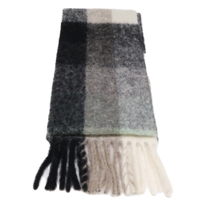 ACNE STUDIOS CA0084 Mohair Check Fringe Scarf