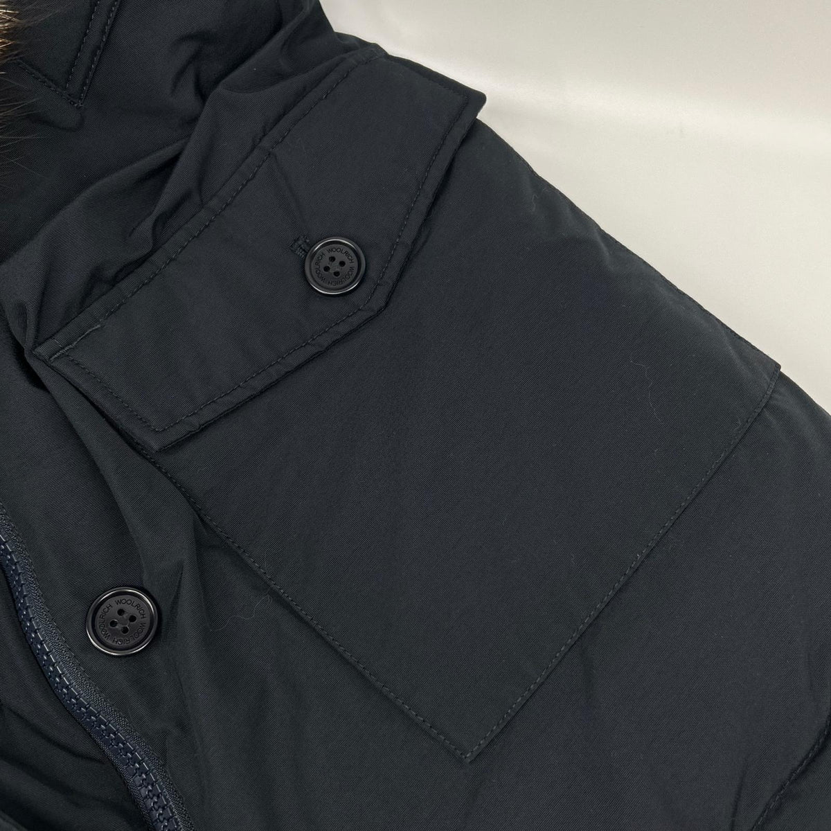 WOOLRICH Woolrich 1602176 Black Arctic Parka Fur-Trimmed Down Jacket Jacket