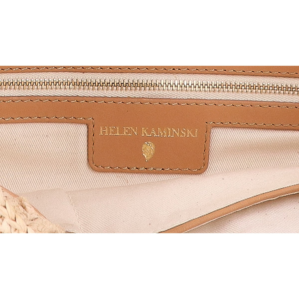 HELEN KAMINSKI ヘレンカミンスキー レザーハンドル ラフィア ハンドバッグ